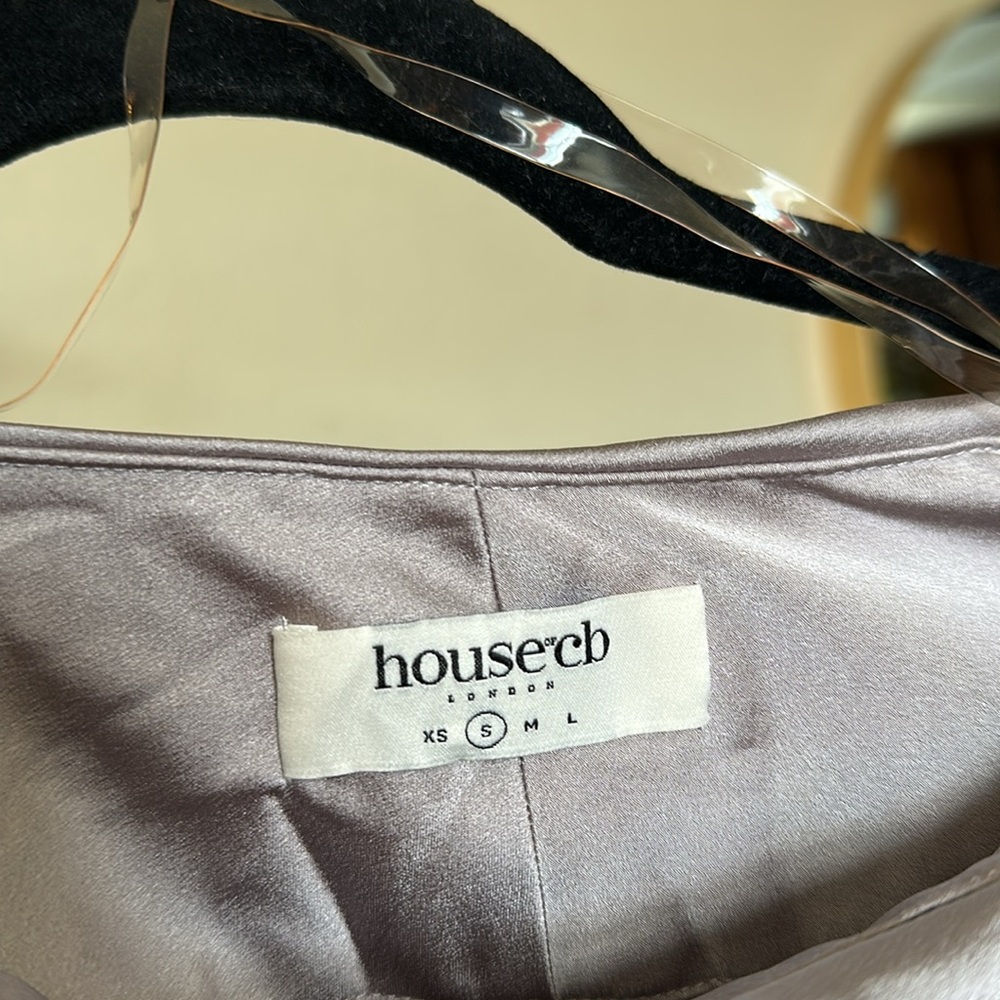 HOUSE OF CB 'Jia' Grey Satin Gathered Maxi Skirt‎ NWOT Size S - Picture 13 of 15